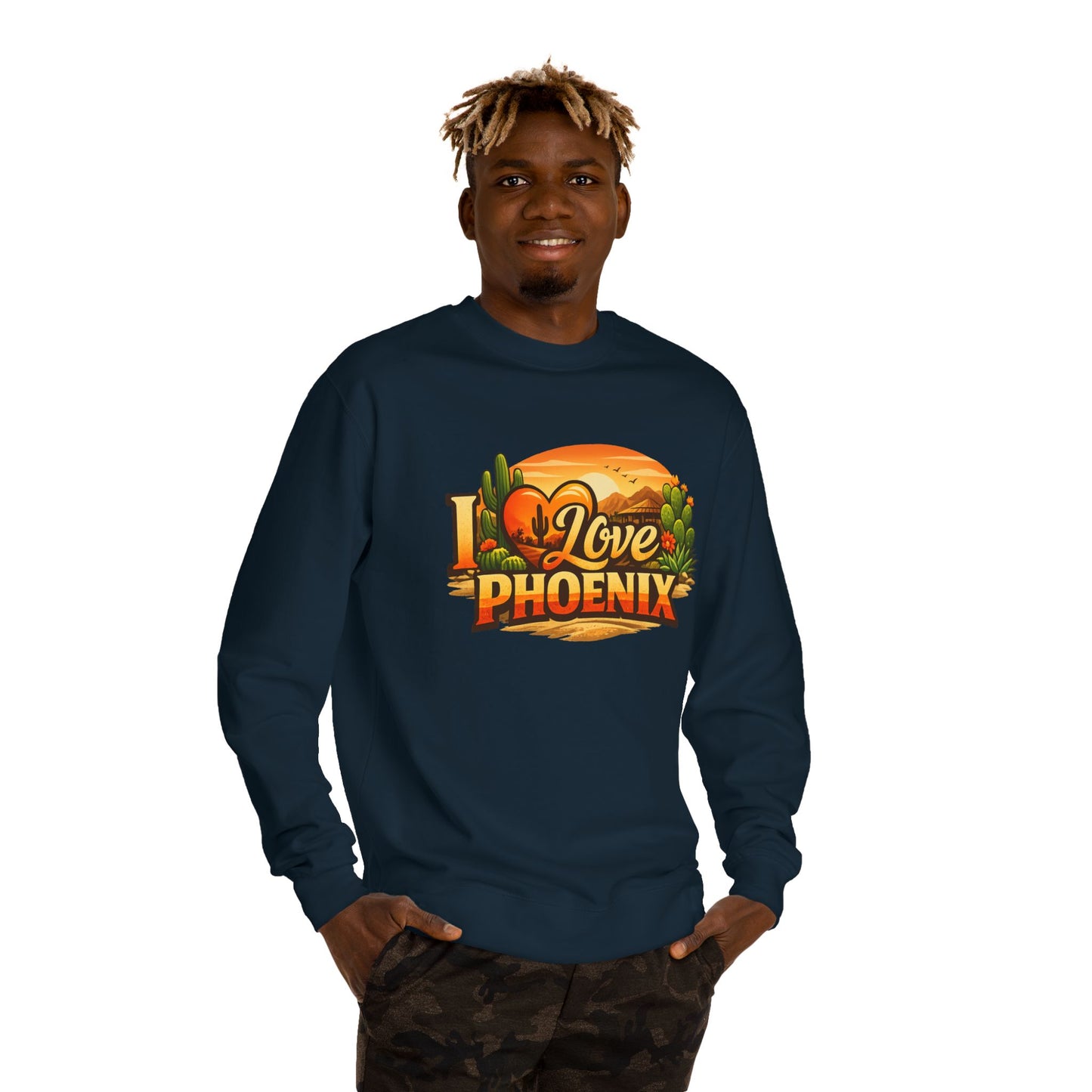 I Love Phoenix Sweatshirt — Desert Sunset Graphic Crewneck