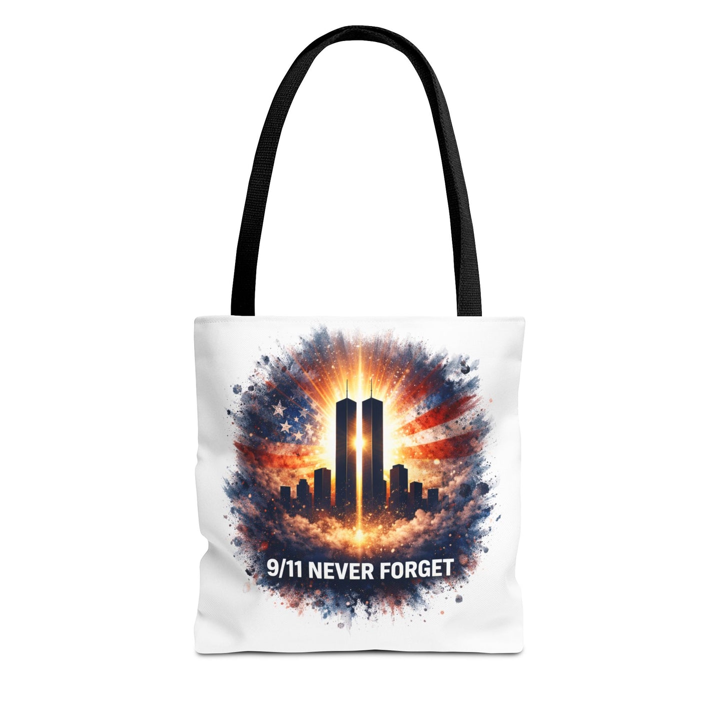 9/11 Never Forget Memorial Tote Bag — Twin Towers Tribute Tote