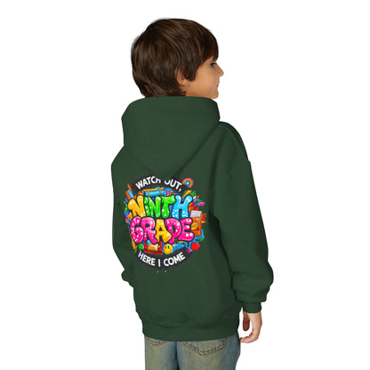 Kids' 4th Grade Hoodie – "Watch Out 4th Grade Here I Come" Colorful Back-to-School Sweatshirt