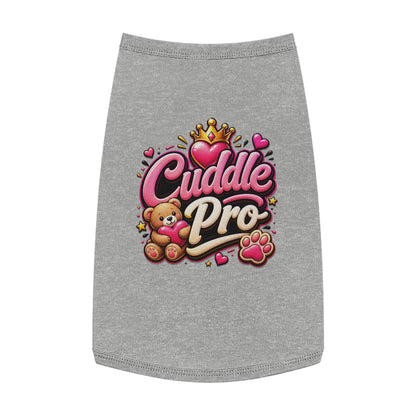 Cuddle Pro Pet Tank Top — Cute Teddy & Heart Dog/Cat Tee