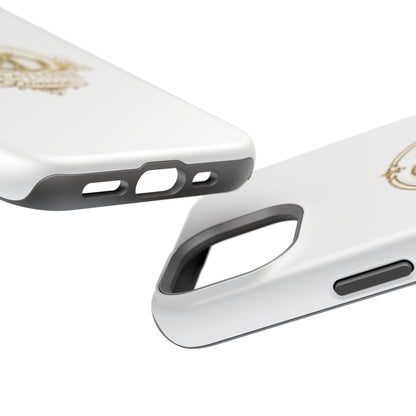 Magnetic Impact-Resistant Phone Case — Gold Floral Crest Logo