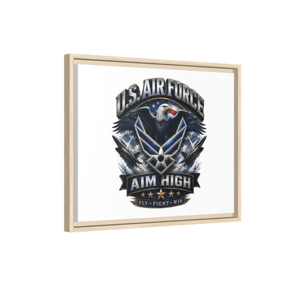 U.S. Air Force 'Aim High' Framed Matte Canvas Wall Art