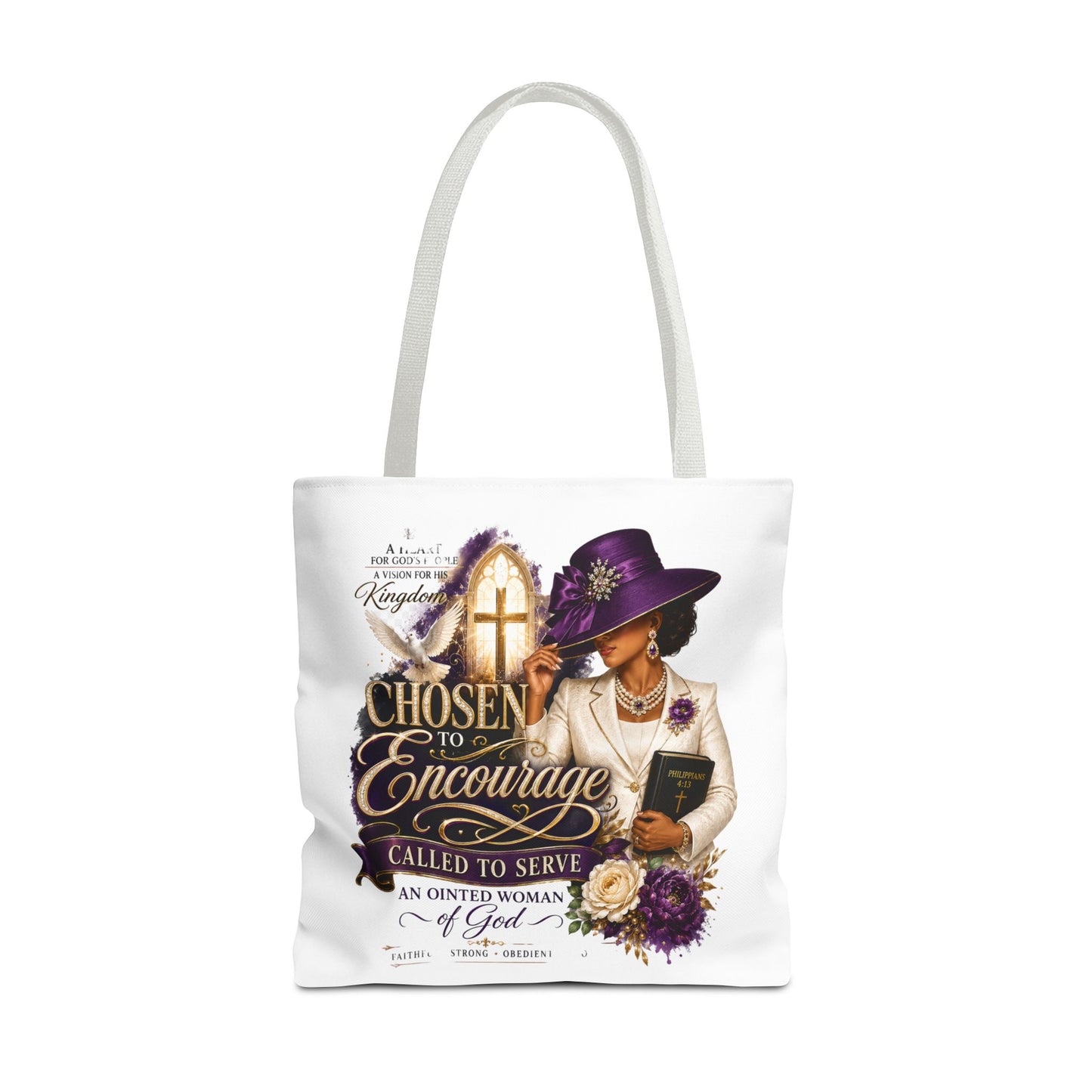 Christian Encourager Tote Bag — "Chosen to Encourage" Design