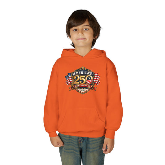 Youth Hoodie — "America's 250th Anniversary" Patriotic 1776-2026 Celebration Design