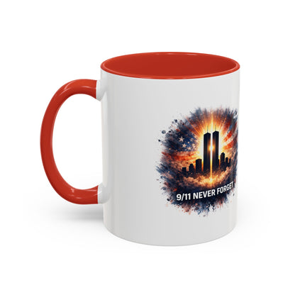 9/11 Never Forget Coffee Mug - Memorial Tribute Accent Mug (11/15oz)