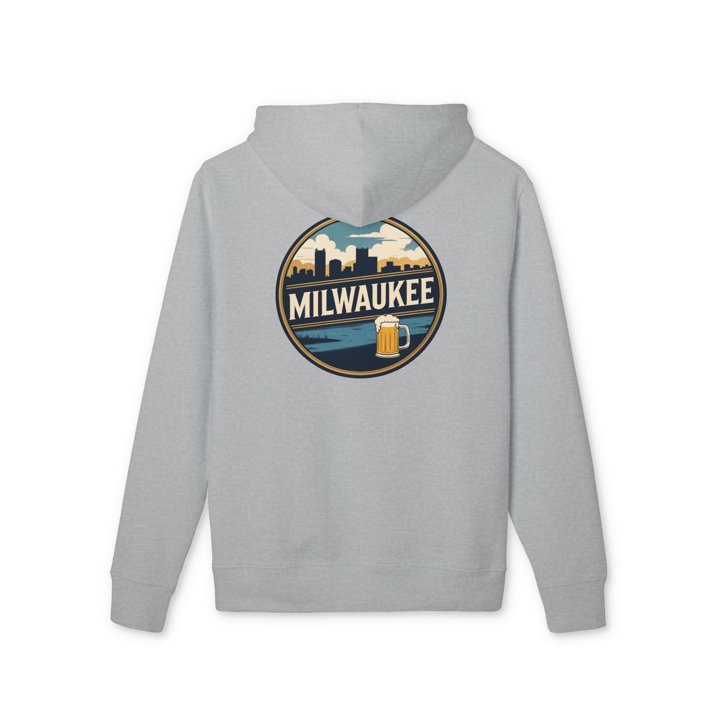 Milwaukee Skyline Hoodie — Retro City Beer Badge Pullover