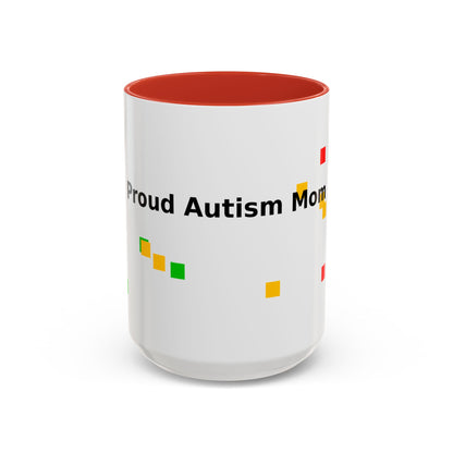 Autism Proud Mom Accent Coffee Mug – 11/15oz Color Accent
