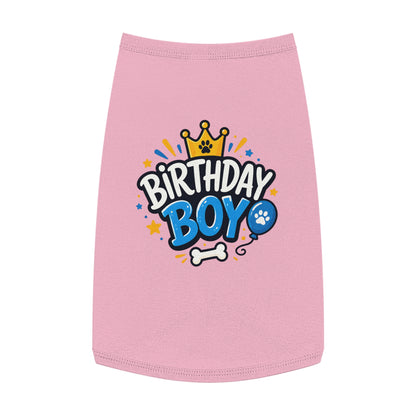 Pet Tank Top - "Birthday Boy" Paw Print Dog Birthday Shirt