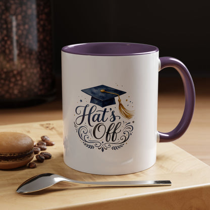 Graduation 'Hat's Off' Accent Coffee Mug — 11/15oz Celebratory Grad Gift