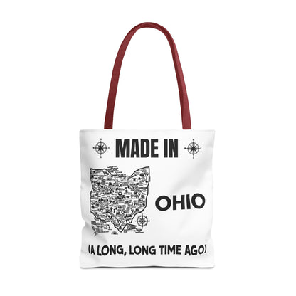 Made in Ohio Tote Bag — Vintage Map Design "A Long, Long Time Ago"