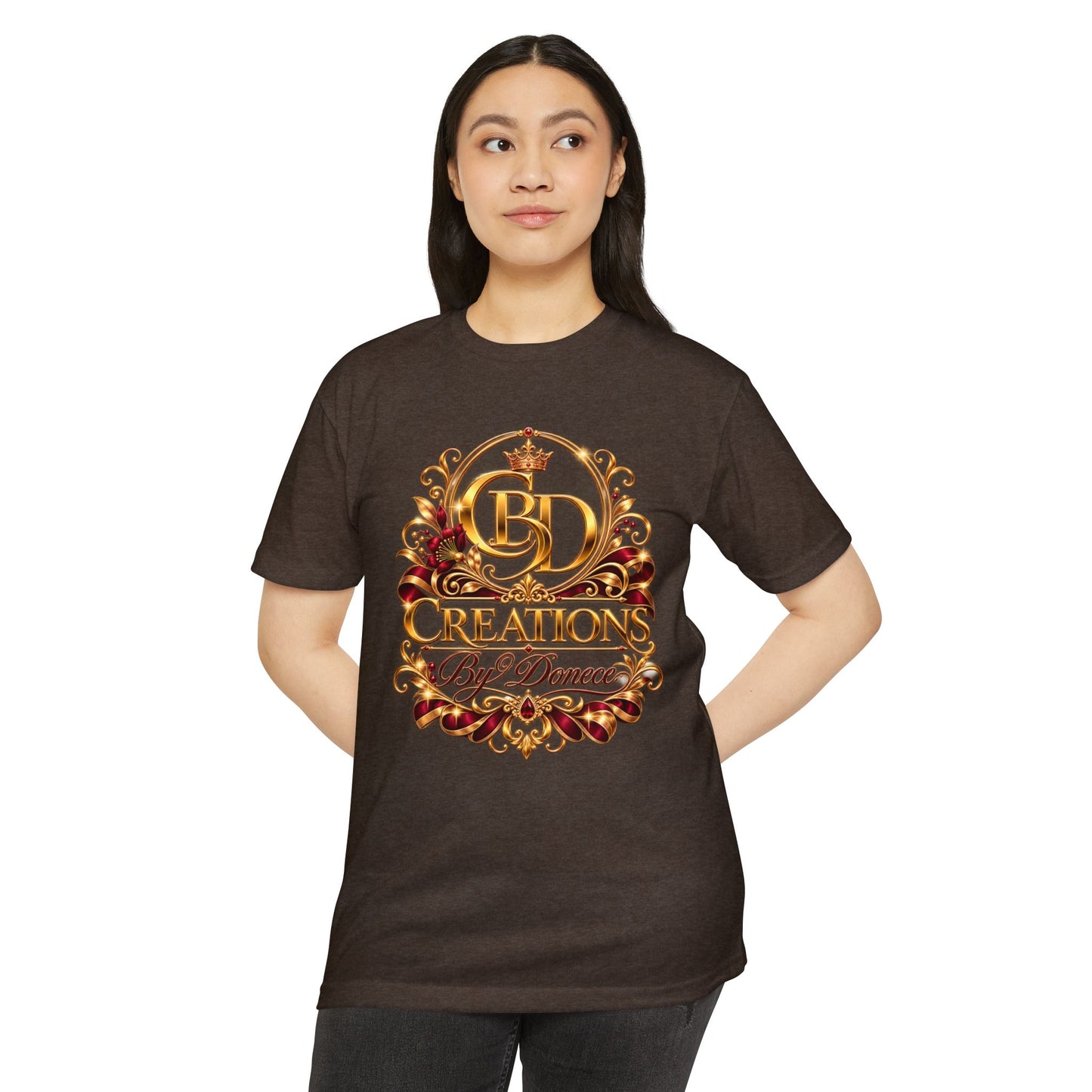 Creations By Donece® Logo T-Shirt – Gold Ornamental Graphic Tee