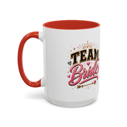 Team Bride Accent Coffee Mug — Pink & Gold Bachelorette Bridal Shower Gift (11/15 oz)
