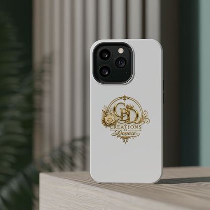 Magnetic Impact-Resistant Phone Case — Gold Floral Crest Logo