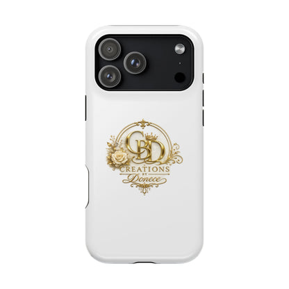 Magnetic Impact-Resistant Phone Case — Gold Floral Crest Logo