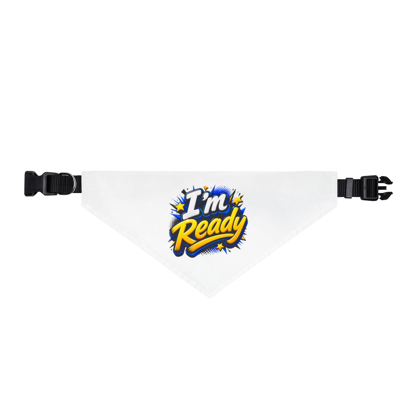 Clip-On Pet Bandana — “I’m Ready” Graphic Dog & Cat Accessory