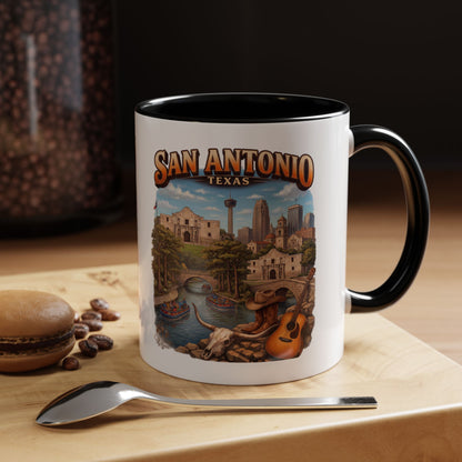 San Antonio Souvenir Coffee Mug – Texas Riverwalk Scenic Accent Mug (11/15oz)