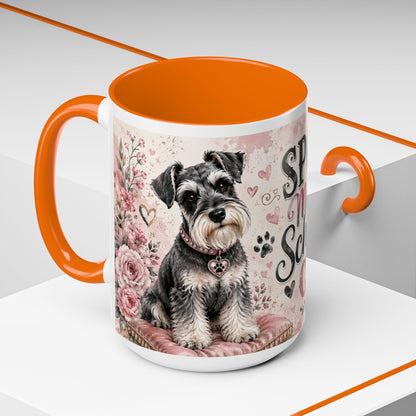 Spoiled Miniature Schnauzer Club Accent Coffee Mug — Cute Dog Mom Gift