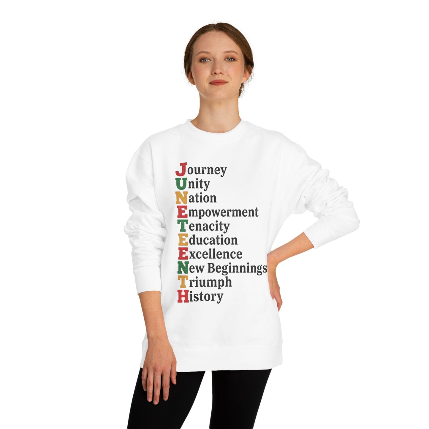 Juneteenth Acrostic Sweatshirt — Journey Unity Nation Empowerment Tee