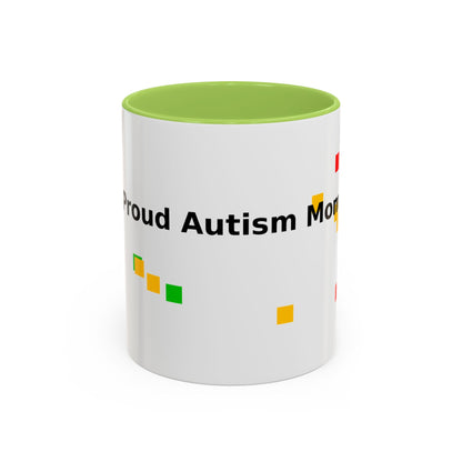 Autism Proud Mom Accent Coffee Mug – 11/15oz Color Accent