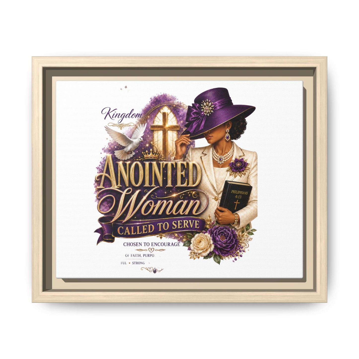 Framed Canvas Print — "Anointed Woman Called to Serve" Christian Wall Art