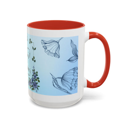 Mother's Heart Floral Accent Coffee Mug — "A Mother's Heart Never Fades"