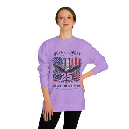 Never Forget 9/11 25th Anniversary Sweatshirt — Patriotic Memorial Crewneck