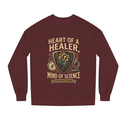 Physician Sweatshirt — "Heart of a Healer, Mind of Science" Medical Crewneck