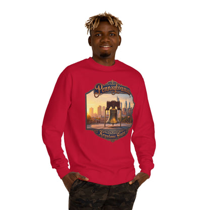 Pennsylvania Keystone State Sweatshirt — Liberty Bell & City Skyline Crewneck