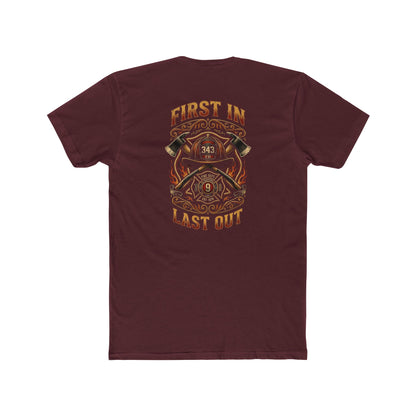Firefighter T‑Shirt - "First In Last Out" Vintage Firefighter Crew Tee