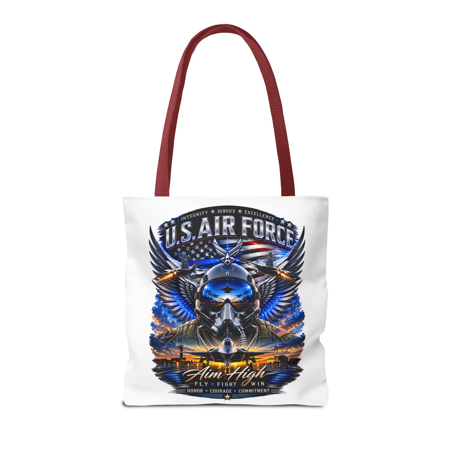 U.S. Air Force Aviator Tote Bag – 'Aim High' Military Pilot Design