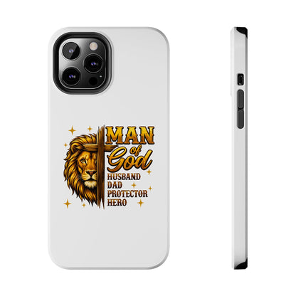 Man of God Lion Phone Case — ‘Man of God’ Christian Protector Dad Gift