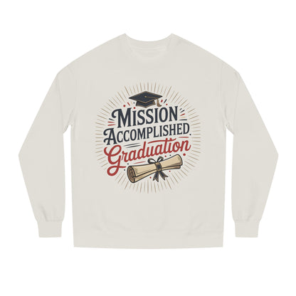 Graduation Sweatshirt "Mission Accomplished" - Grad Cap & Diploma Pullover