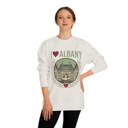 Albany Heart Crewneck Sweatshirt — I  Albany City Landmark Design