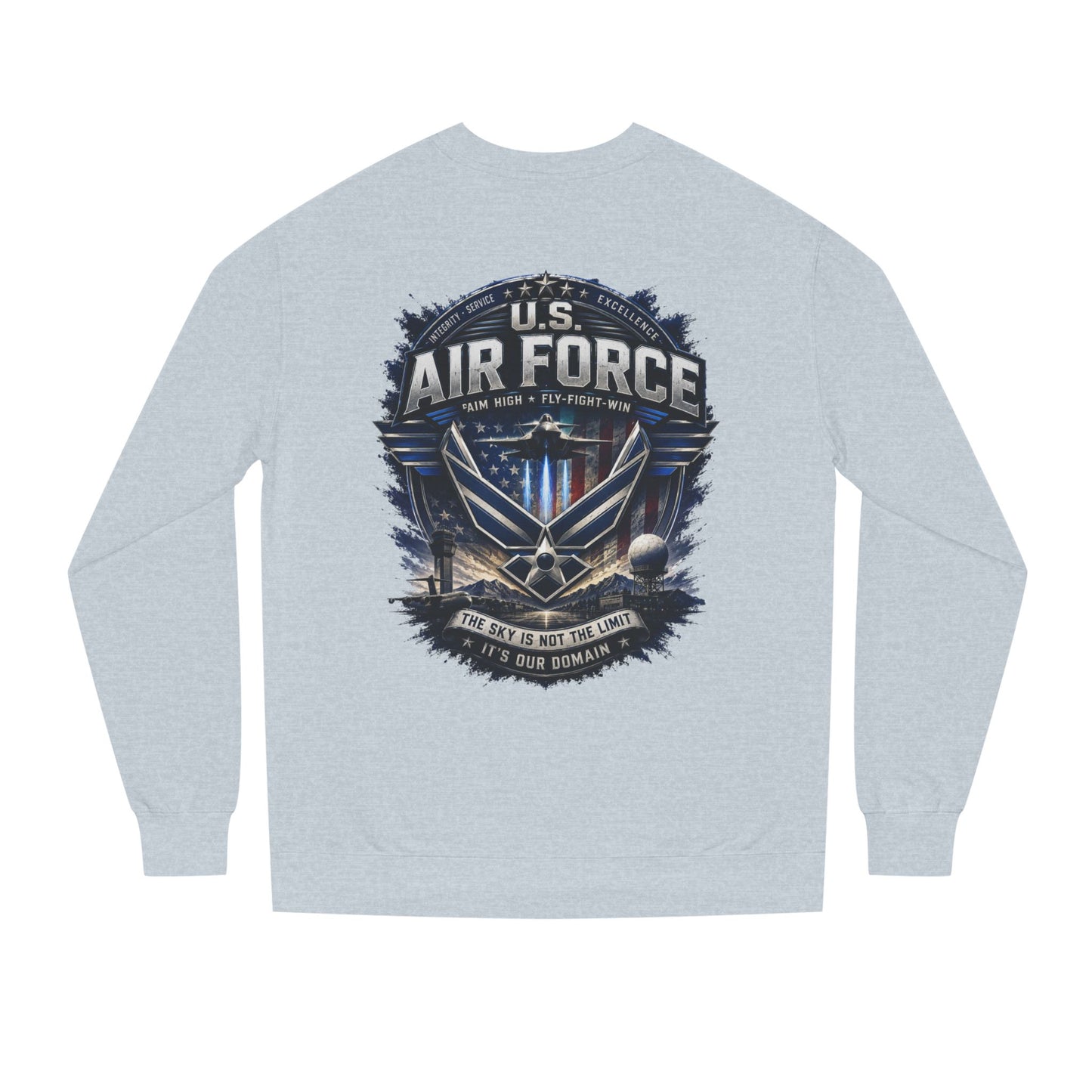 Air Force Crewneck Sweatshirt - U.S. Military Emblem Graphic