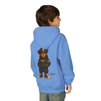 Youth Hoodie — Cool Streetwear Bear Graphic “UNITY”