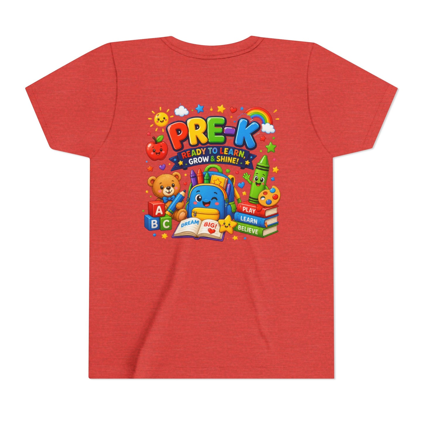Pre-K Ready To Learn Kids T-Shirt — Colorful Preschool Back-to-School Tee