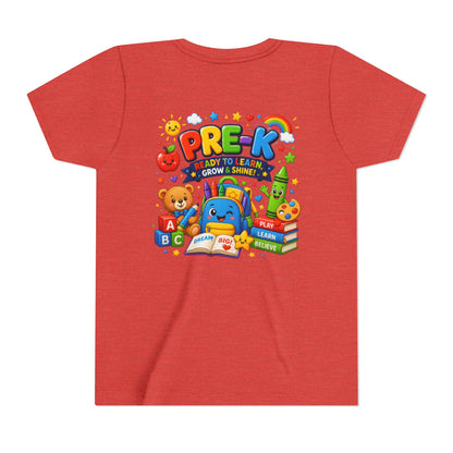 Pre-K Ready To Learn Kids T-Shirt — Colorful Preschool Back-to-School Tee