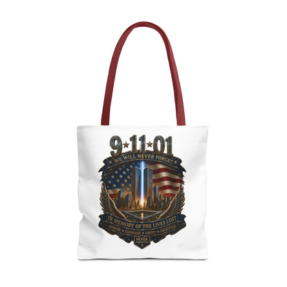 9·11 Memorial Tote Bag — We Will Never Forget Tribute Tote