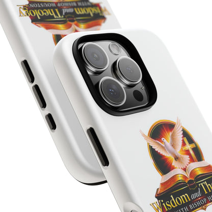Wisdom and Theology Phone Case — Christian Dove & Cross Protective Tough Case