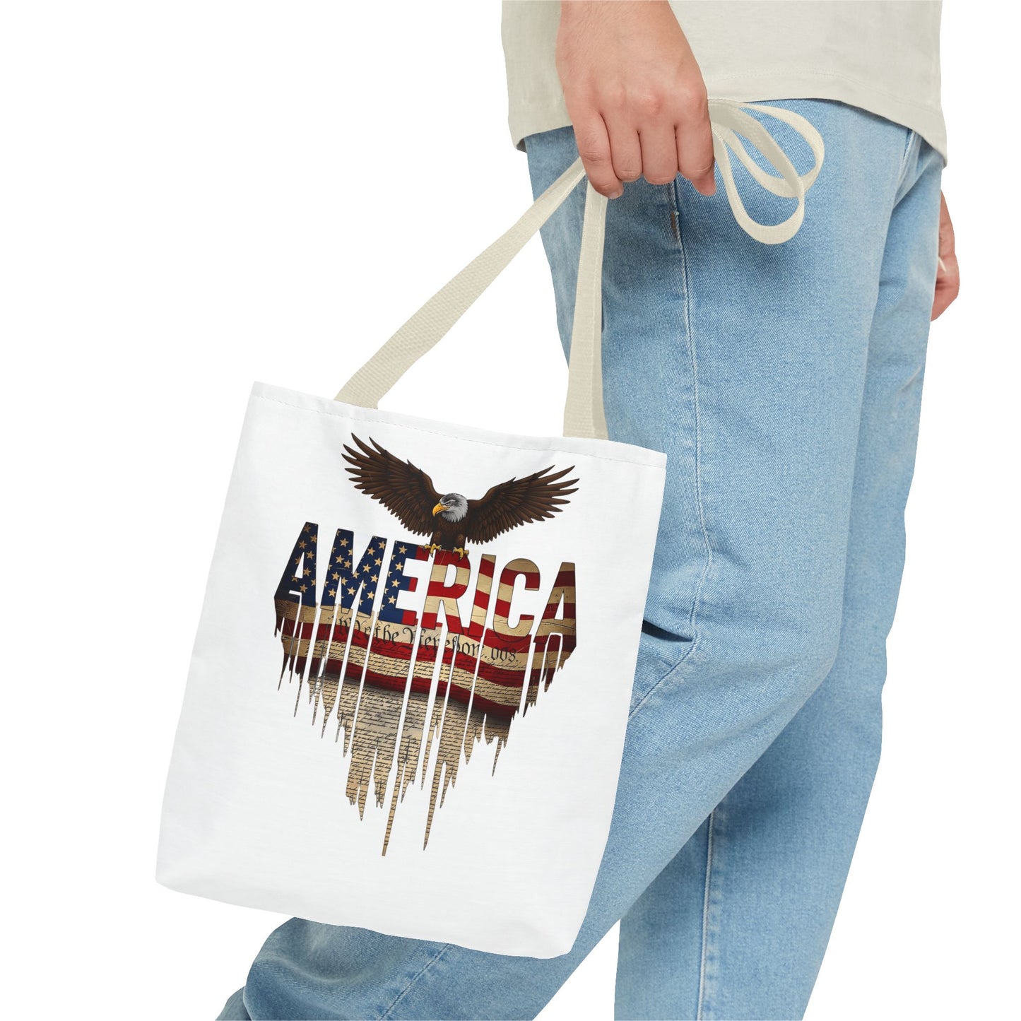America Eagle Flag Tote Bag – Patriotic USA Canvas Tote