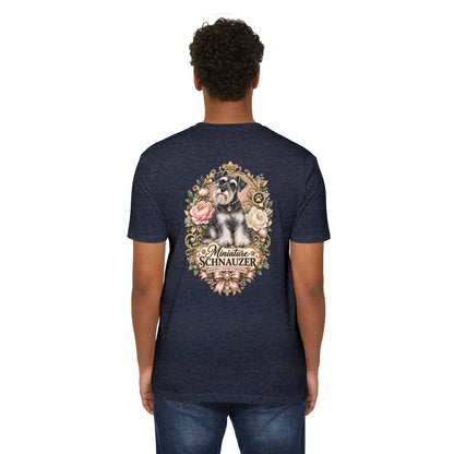 Miniature Schnauzer Floral T‑Shirt