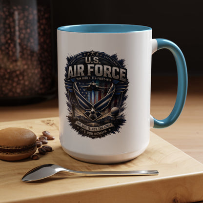 U.S. Air Force Accent Coffee Mug — Military Emblem 11/15oz