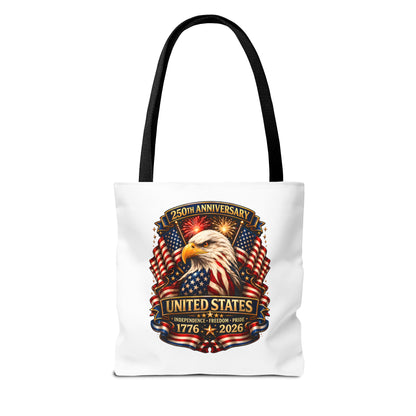 250th Anniversary United States Eagle Tote Bag — 1776–2026 Patriotic Cotton Tote