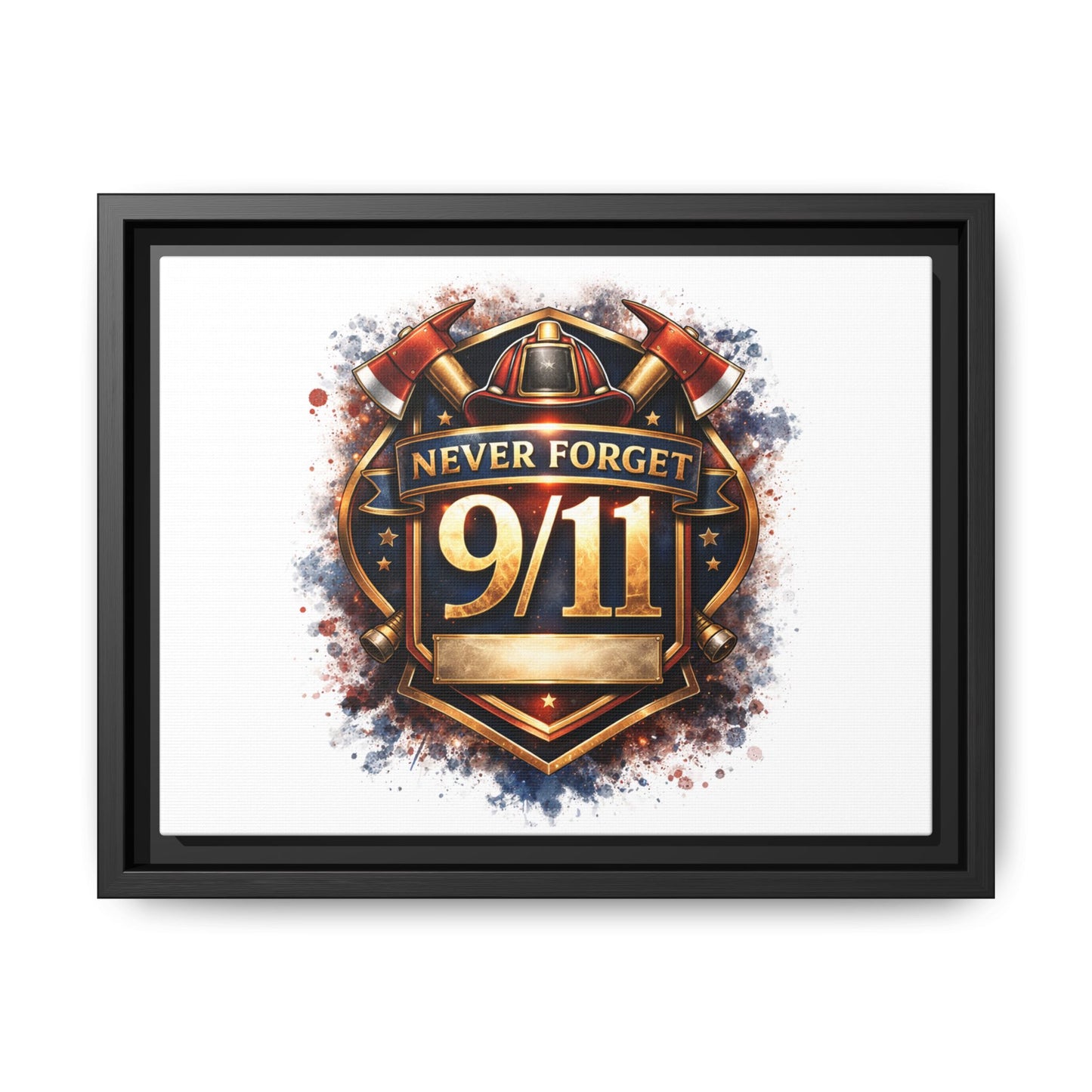 Framed Matte Canvas — 'Never Forget 9/11' Memorial Wall Art