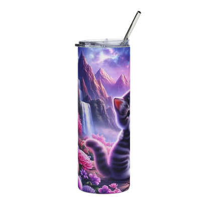 20oz Cat Tumbler — Cute Hugging Kittens Stainless Steel Travel Cup