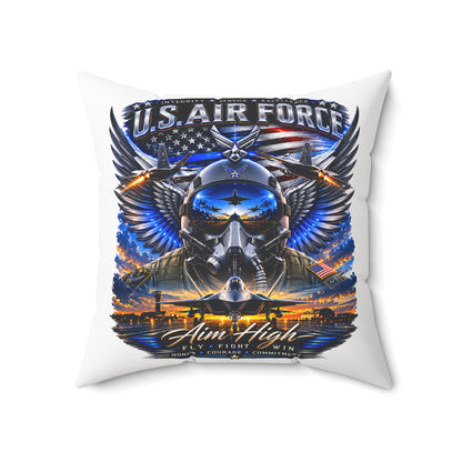 U.S. Air Force 'Aim High' Decorative Pillow — Military Aviation Throw Pillow