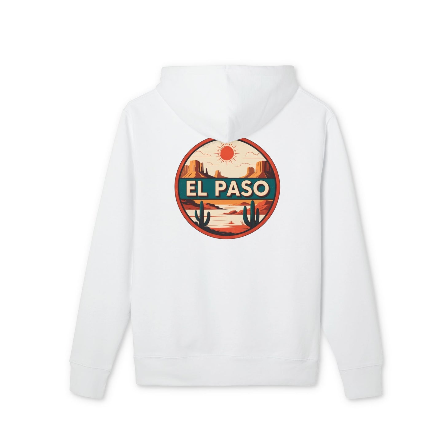 El Paso Desert Badge Hoodie — Retro Southwest Travel Pullover