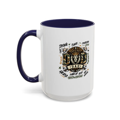 Dad King Lion Coffee Mug — 'Dad: The King' Accent 11/15oz Gift