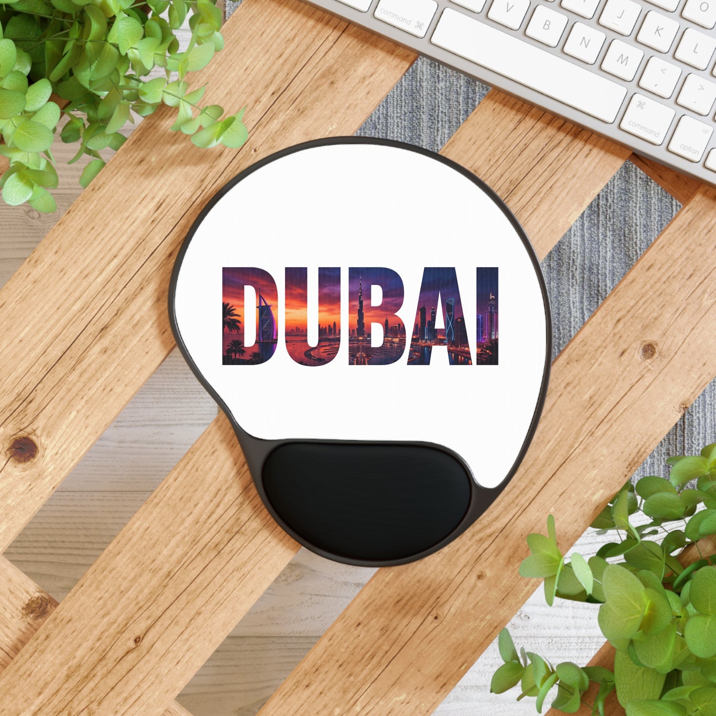 Dubai Sunset Mouse Pad with Wrist Rest — Travel Desk Accessory