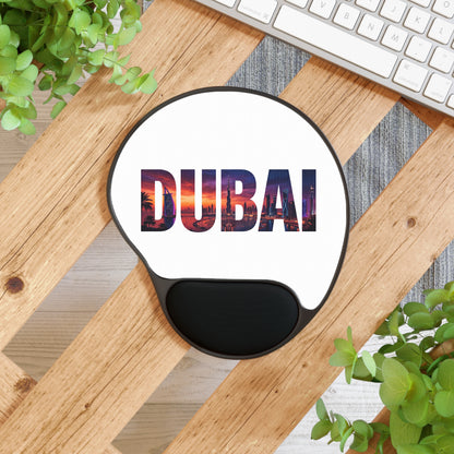 Dubai Sunset Mouse Pad with Wrist Rest — Travel Desk Accessory